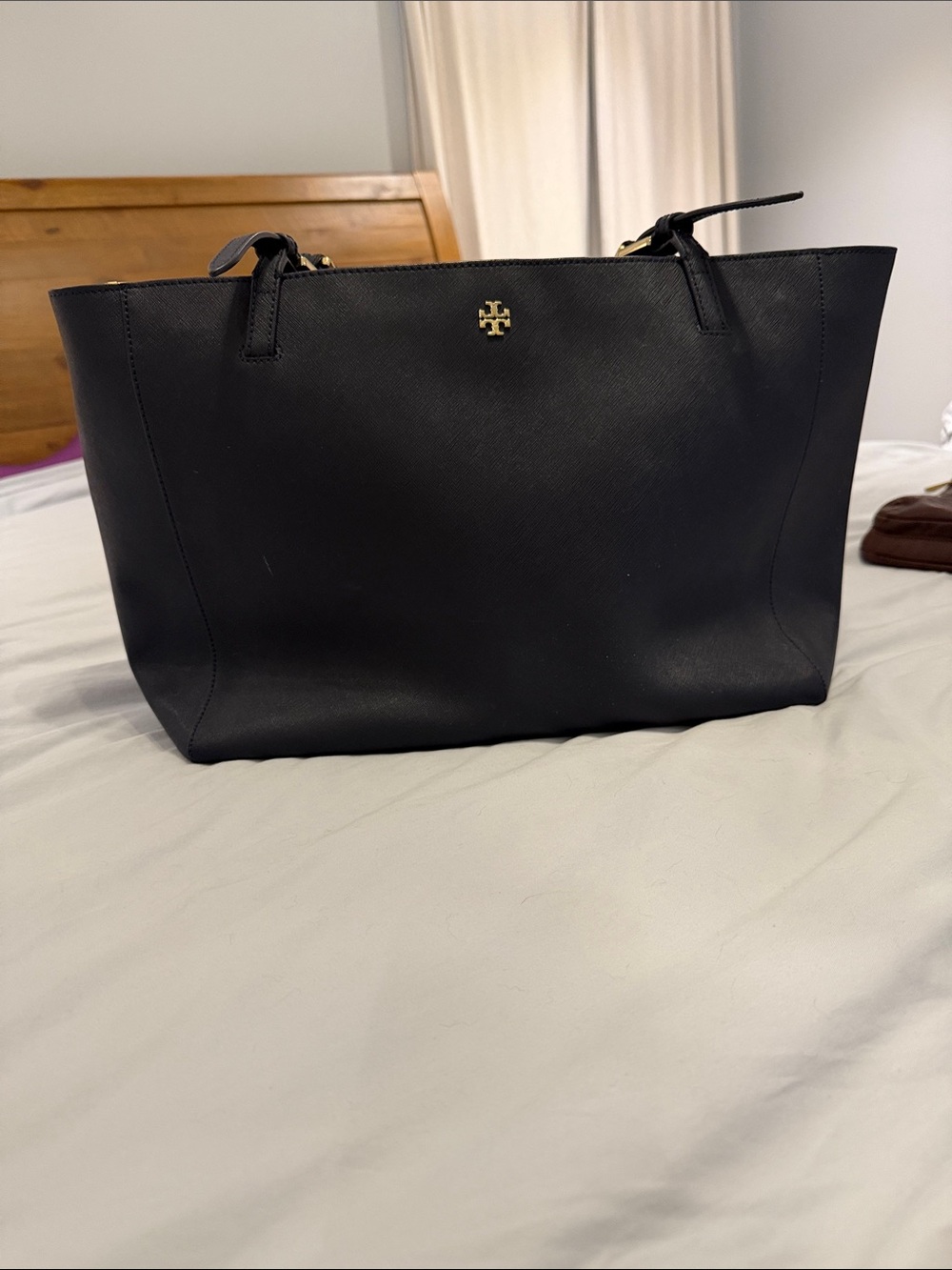 Tory Burch Leather Logo Tote